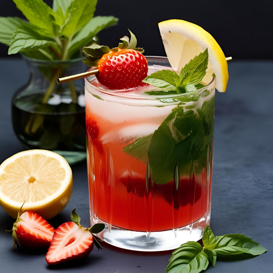 Strawberry Basil and Mint Cocktail